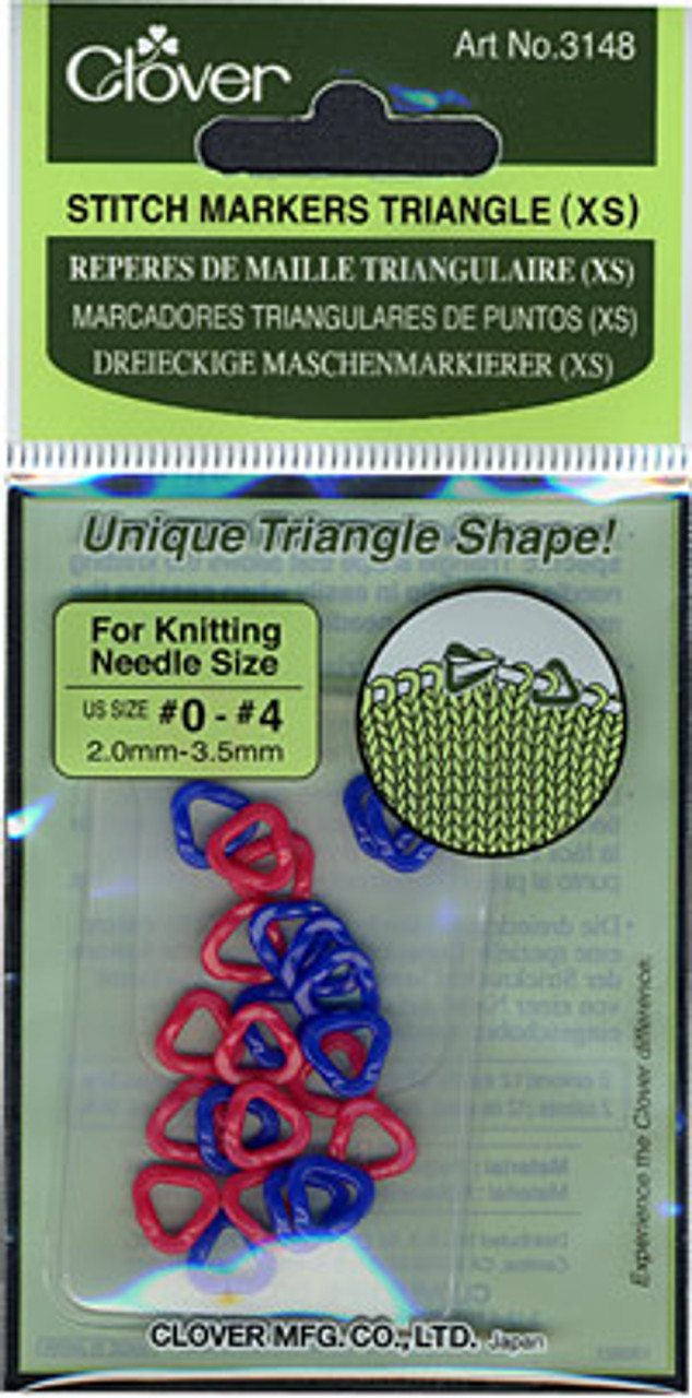 Clover Triangle Stitch Markers Sizes: XS 3148, Small 3149, Medium