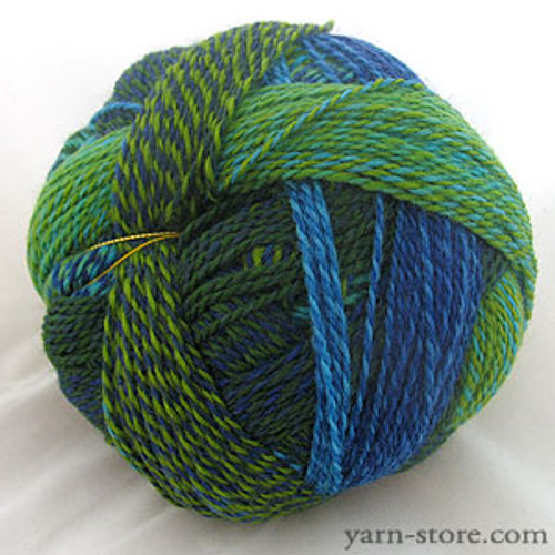 Closeup of Schoppel Yarn - Zauberball Crazy - Lagoon 2136