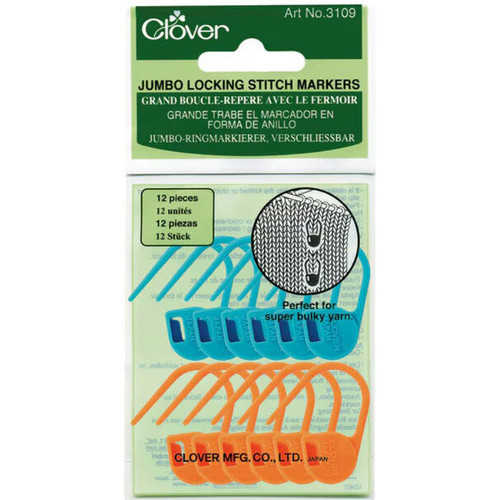 Clover Jumbo Locking Stitch Markers (12) #3109
