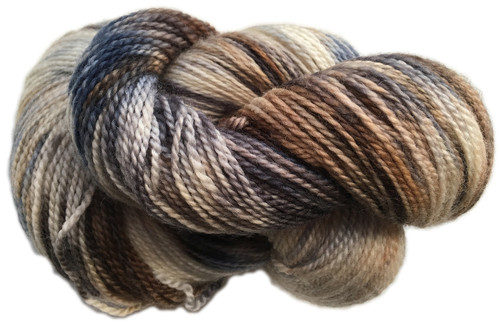 Wonderland Yarns - Cheshire Cat - A Year in Color: November 127 - shades of denim and brown.