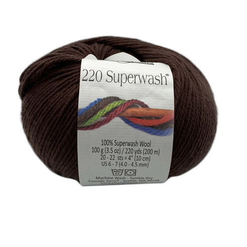 ball of Cascade Yarns - 220 Superwash - Rich Brown 313 