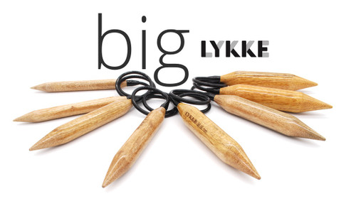 Lykke brings us BIG, 36" needles in 5 extra large, hard to find, needles.  Manufactured from solid mango wood.