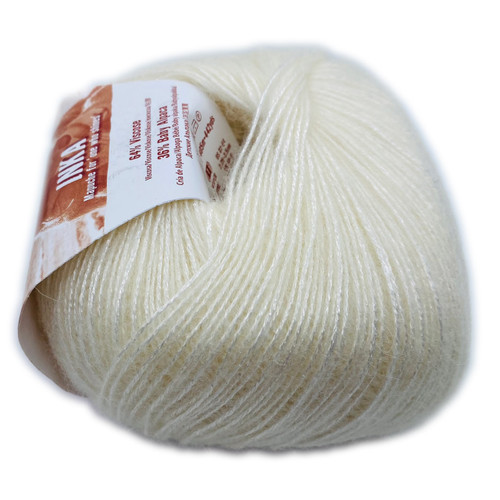 Mirasol Yarn Inka, Pearl 01, a soft creamy white