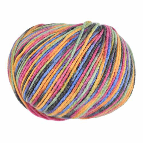 ball of yarn  (Merino, Acrylic & Cashmere) of Ella Rae Cashmereno Sport Taffy - Island Sunset 301
