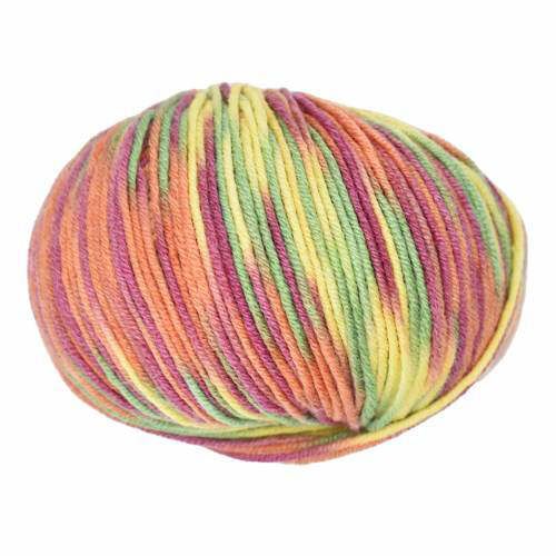 ball of yarn  (Merino, Acrylic & Cashmere) of Ella Rae Cashmereno Sport Taffy - Citrus Delight 305