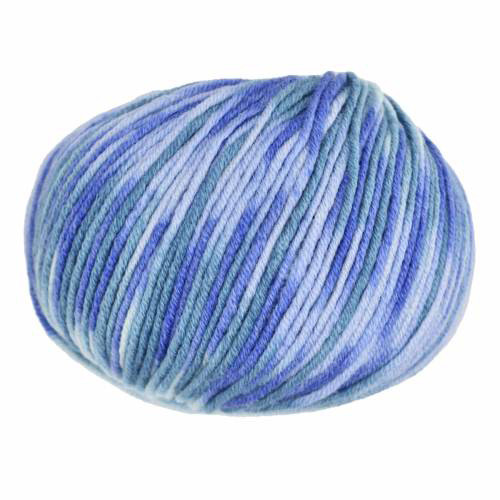 ball of yarn  (Merino, Acrylic & Cashmere) of Ella Rae Cashmereno Sport Taffy - Sapphire Lagoon 306