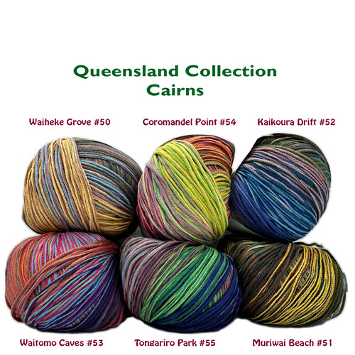 group shot of the 6 new Spring 2024 colors of Queensland Collection Yarn Cairns