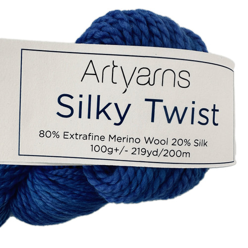 closeup of Silky Twist Yarn Label