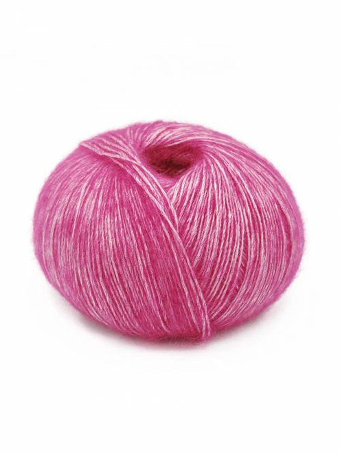 manufacturers image of Mirasol Yarn Inka, Tourmaline 12,  vibrant pink (not quite but nearly raspberry) hue.