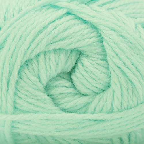 Manufacturer's closeup image of Cascade Yarns Cherub Aran Mint Julep #135 – mint julep yarn, pastel turquoise yarn, misty blue green yarn, Cascade Cherub Aran Mint Julep, soft acrylic nylon yarn, baby-safe yarn, hypoallergenic pastel yarn, aran weight baby yarn, Cascade Yarns Mint Julep, soft yarn for baby clothes, yarn for baby blankets, pastel yarn for spring knits, delicate turquoise yarn, machine washable baby yarn, gentle yarn for sensitive skin, soft yarn for crochet, yarn for heirloom baby gifts, Cascade pastel yarn collection, yarn for baby booties, soft yarn for sweaters, yarn for baby hats, mint blue yarn skein, soft yarn for knitting, luxury feel affordable yarn, yarn for baby showers.