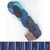 hank of and knitted swatch of Araucania Yarns - Huasco Sock Zig Zag - color 701 Delphinium