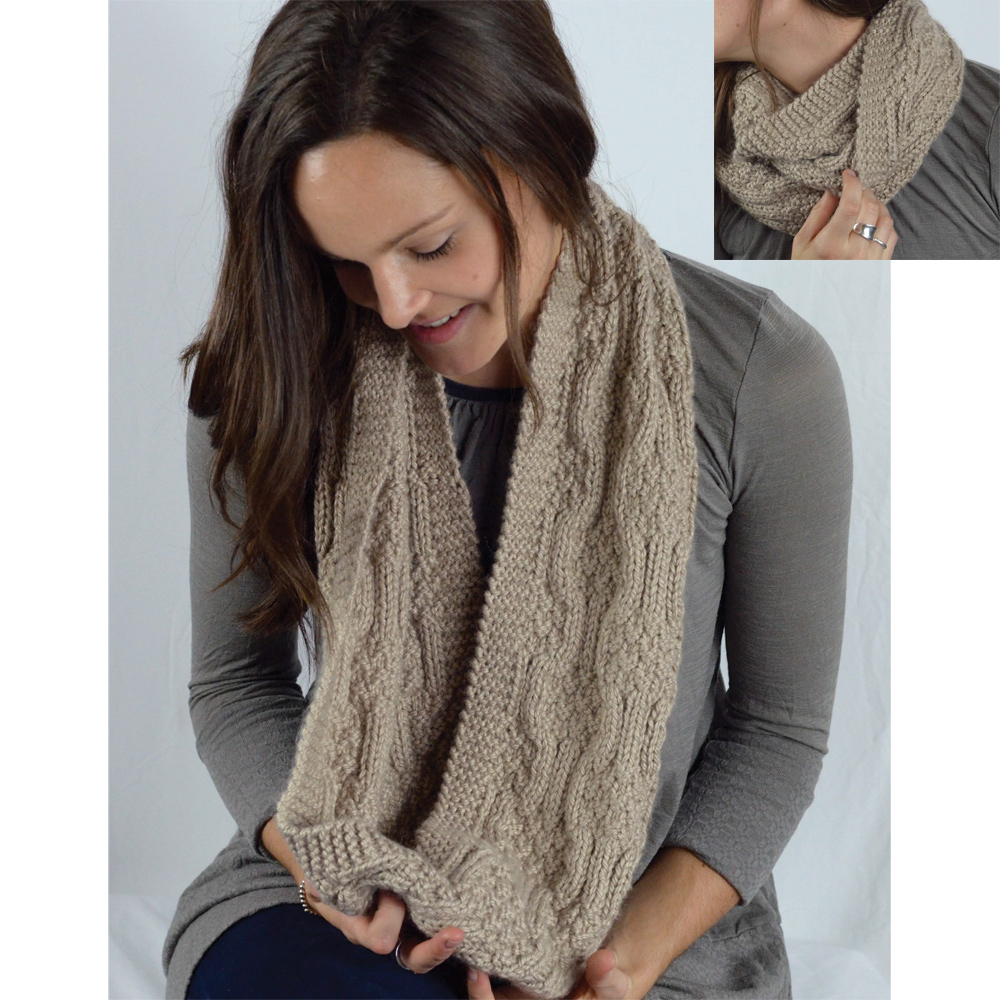 Ella Rae Cozy Alpaca Chunky Cabled Scarf Pattern