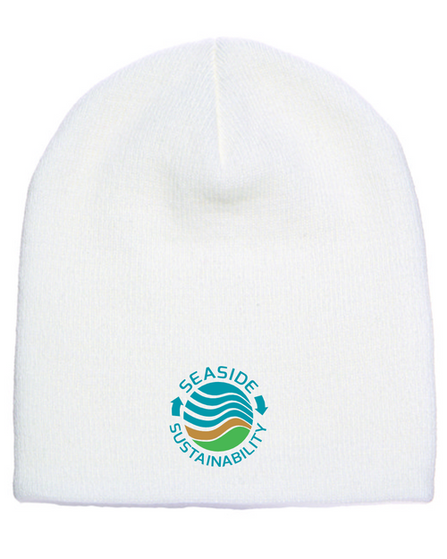 Seaside Sustainability Adult Knit Beanie hat.