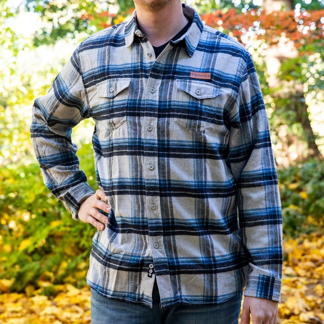 McMenamins Flannel - Grey/Blue - McMenamins Online Shop