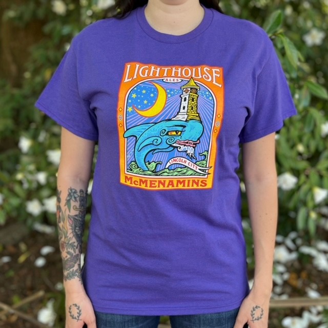 T-shirt Vintage Années 90 Myrtle Beach - Motif Mosaic Sailboat Lighthouse - Taille L - Occasion Très Bon État