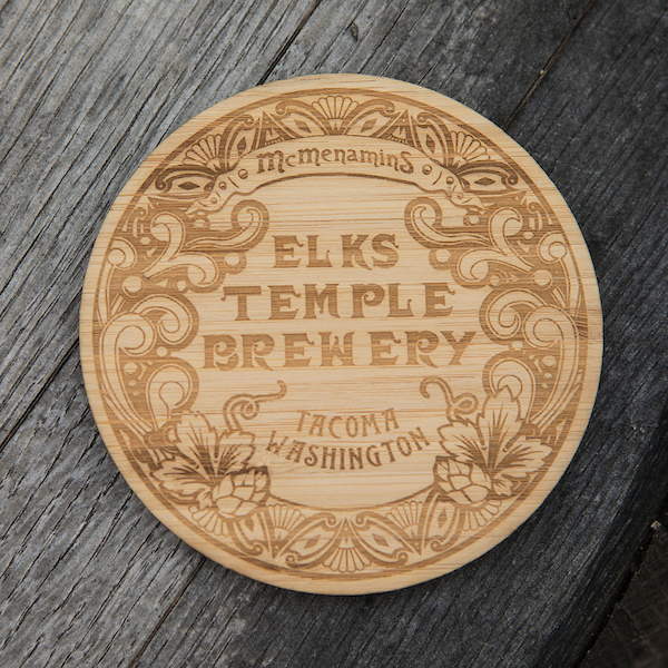 Elks Temple Brewery Wood Coaster