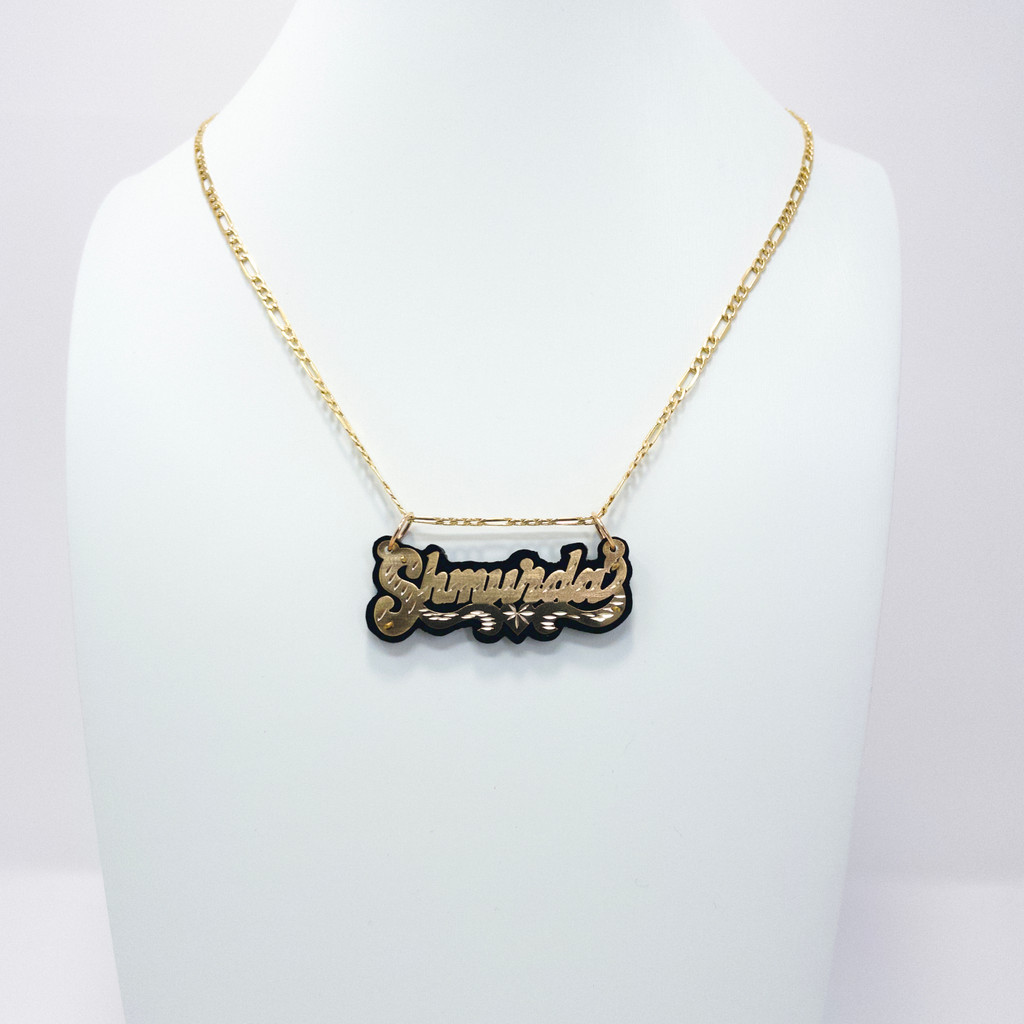 10K Gold Nameplate with Swirls
