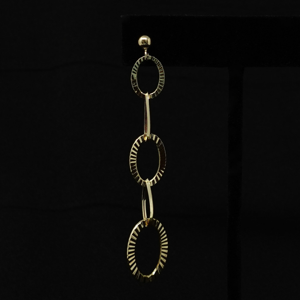 Vintage 14K Yellow Gold Chain Drop Earring
