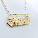 10K Gold Nameplate Double Layers with Bar