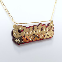 10K Gold Nameplate with XOXO