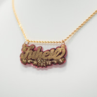 10K Gold Nameplate with Butterfly