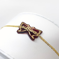 Kids 10K Gold Name Bracelet with Butterfly