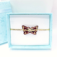 Kids 10K Gold Name Bracelet with Butterfly