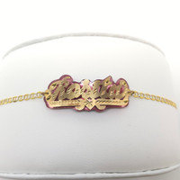 10K Gold Name Bracelet with Heart