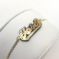 10K Gold Name Bracelet with Bar