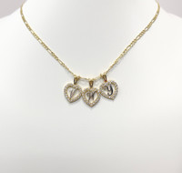 10K Gold Initial Charm in Heart with CZ