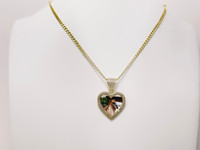 Heart 10K Picture Pendant with CZ frame- X-Small