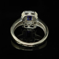 Vintage 14K White Gold Tanzanite and Diamond Ring