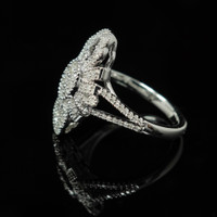 Vintage Art Deco Style  Platinum Ring with Diamonds