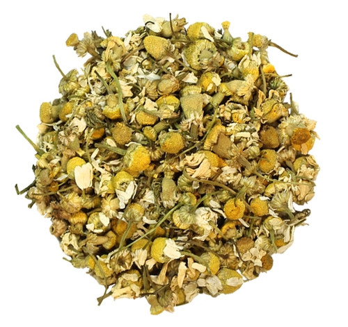 loose pure chamomile herbal tea infusion