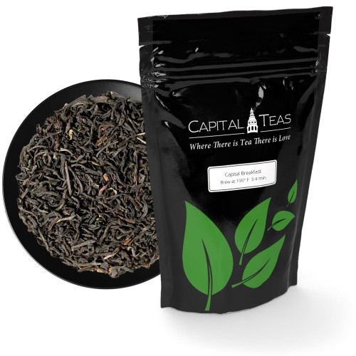 an image of capital breakfast black tea leaves with the sealed bag
