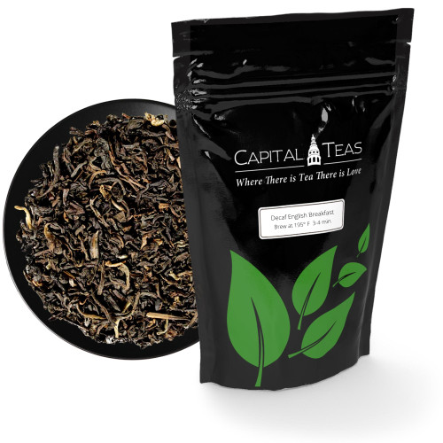 Decaf English Breakfast loose tea and the bag
