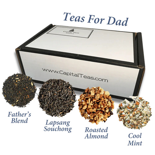 Tea Flight - Teas for Dad (Father's Blend Tea, Lapsang Souchong, Roasted Almond Tea, Cool Mint)