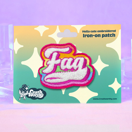 Fag Patch by Crushworthy – a fuzzy super gay rainbow patch