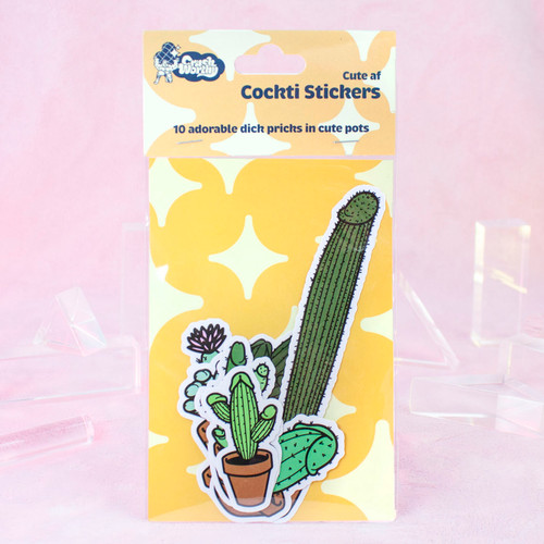 Cockti sticker set by Crushworthy - a set of 10 dick cactus stickers for sticking wherever one is (in)appropriate!