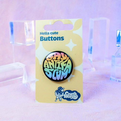 Gay Antifa Scum Pinback Button