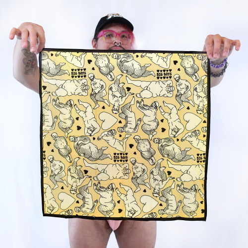 Big Boys Bandana by Crushworthy – bears and fat men body positive handkerchief in sunflower yellow
