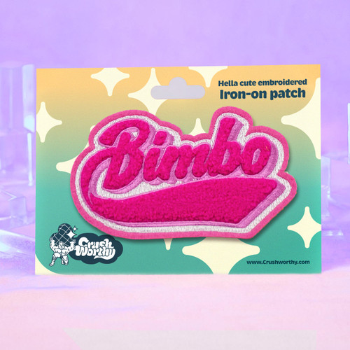 Bimbo Varsity Chenille Patch – cute colors in fuzzy airheaded letters!