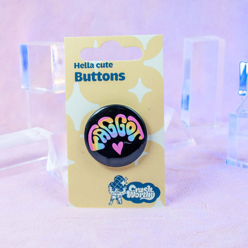 Faggot Rainbow Pinback Button