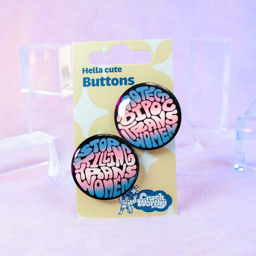 Protect BIPOC Transwomen Pinback Button Set