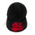Slut Varsity beanie by Crushworthy - Red and black fluffy chenille embroidery on a cute black beanie
