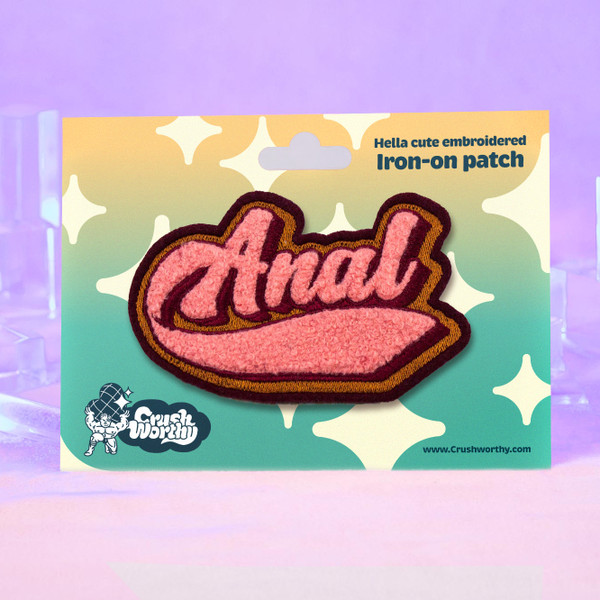 Anal Varsity Chenille Patch – fuzzy embroidery for gay-ing up your favorite jacket or bag!