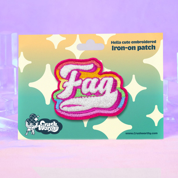 Fag Patch by Crushworthy – a fuzzy super gay rainbow patch