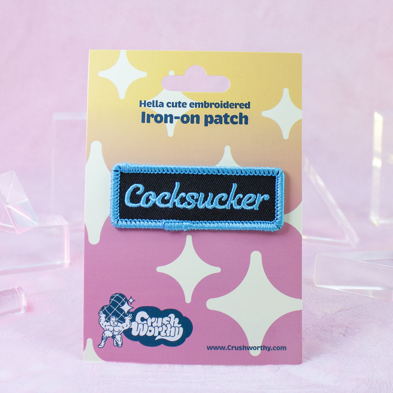 Cocksucker Patch by Crushworthy – styled like mechanic name tag patches!