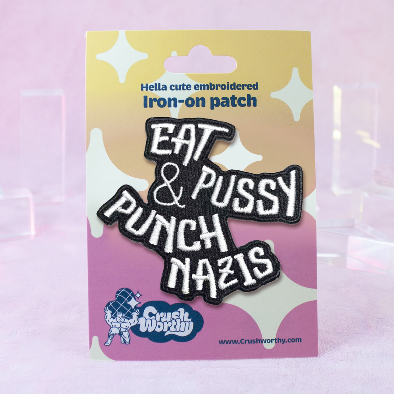 Eat Pussy & Punch Nazis Patch – hella gay antifascist embroidery