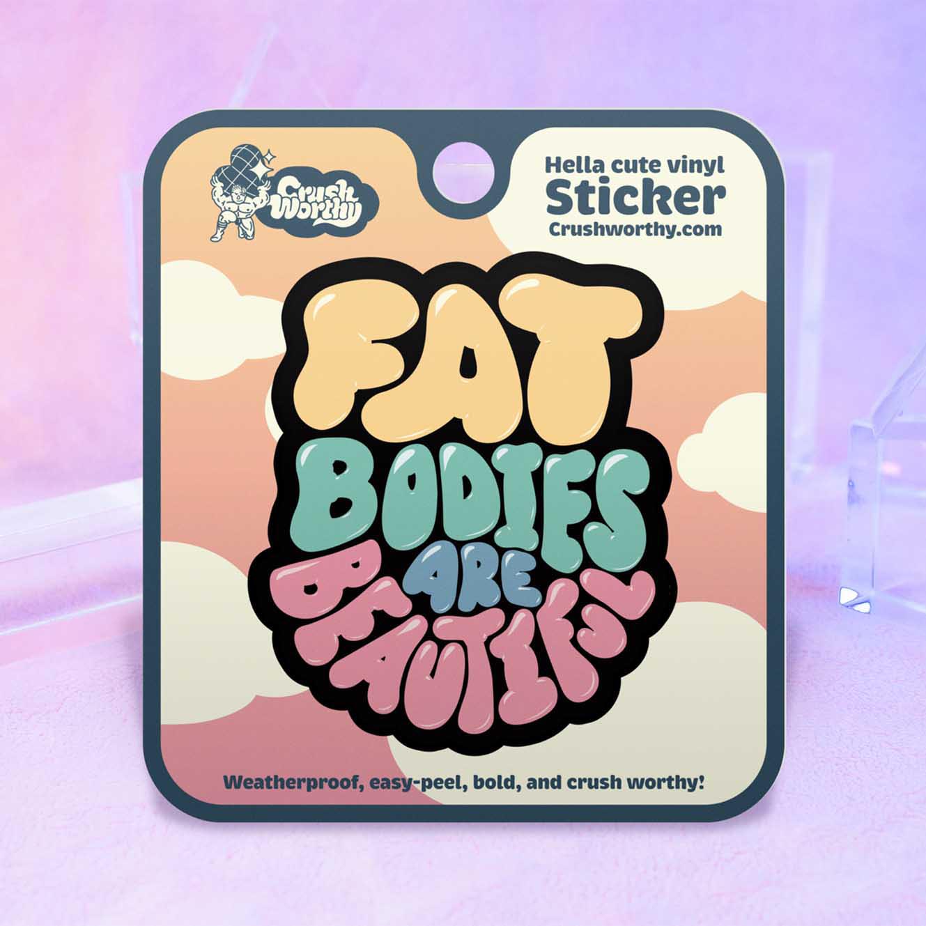 Fat Bodies are Beautiful Sticker – A big bold cute and colorful body positive sticker sheet!